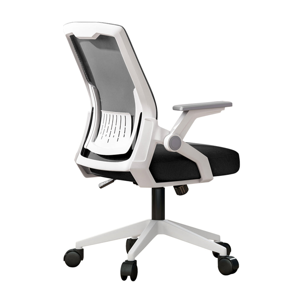 Ergonomic office chair with breathable mesh backrest in gray | Adjustable armrests, latex-filled seat cushion, desk chairs for home office