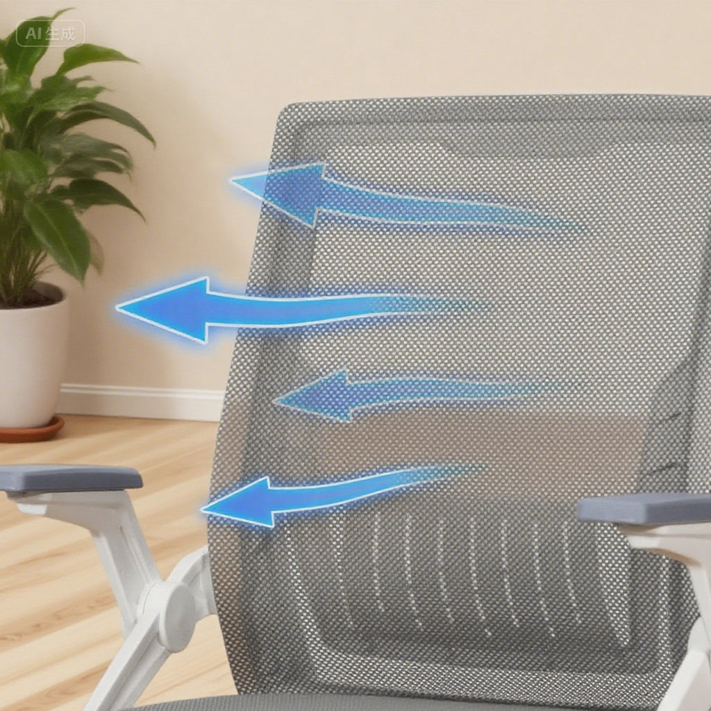 Ergonomic Breathable Mesh Office Chair, Adjustable Desk Chair with Armrests for Home Office, Gray