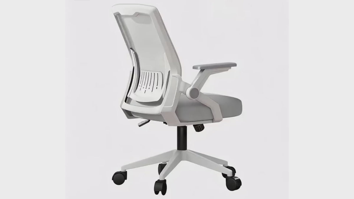 Ergonomic Breathable Mesh Office Chair, Adjustable Desk Chair with Armrests for Home Office, Gray